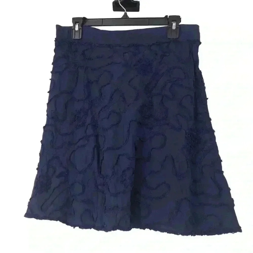 Max Studio Cotton A-Line Skirt Women’s M Knee Length Artsy Modest Drawstring - Picture 9 of 12